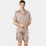 Men's Short Silk Pajama Set Real Pure Silk Pajamas