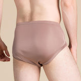 Men's silk underwear mid-waist mulberry silk briefs summer comfortable breathable loose shorts - slipintosoft
