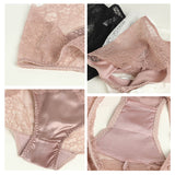 Mulberry silk underwear women's lace silk mid-waist sexy briefs - slipintosoft