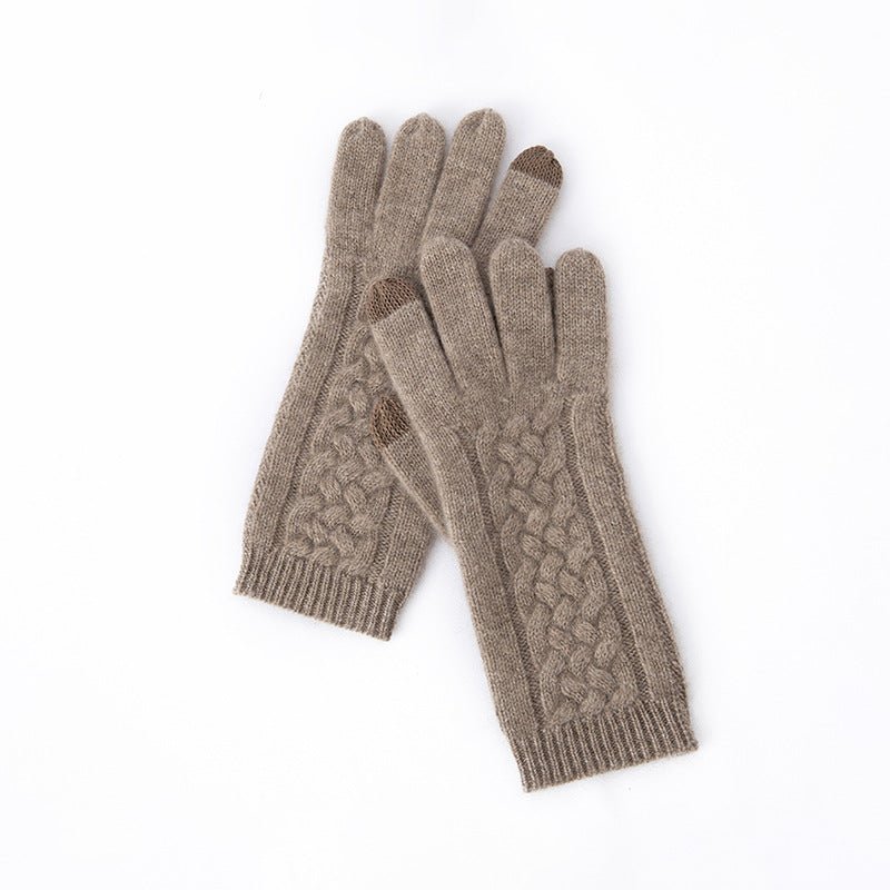 Pure Cashmere Gloves for Women Ladies Soft Cashmere Knitted Gloves Touch Screen Cashmere Gloves