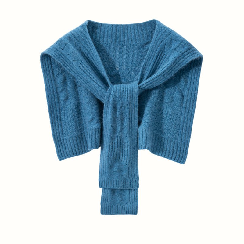 Pure Cashmere Shawl for Women Cut - out Knitted Solid Cashmere Scarf Back Warmer - slipintosoft