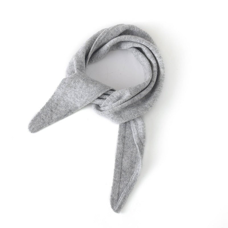 Pure Cashmere Skinny Tie Scarf Small Cashmere Triangle Scarf