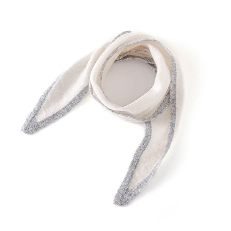 Pure Cashmere Skinny Tie Scarf Small Cashmere Triangle Scarf
