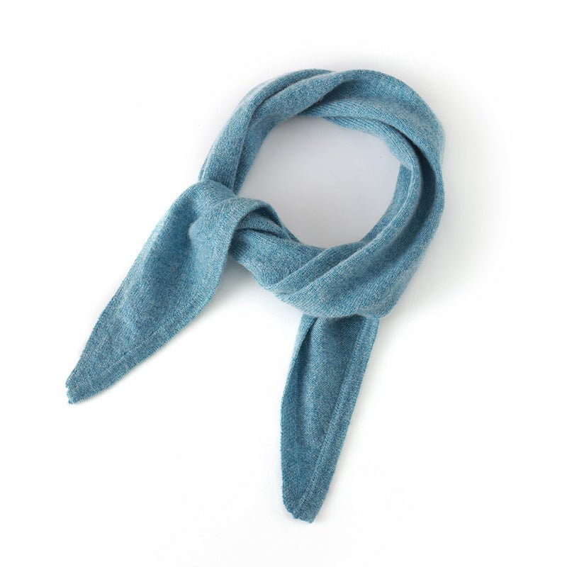 Pure Cashmere Skinny Tie Scarf Small Cashmere Triangle Scarf