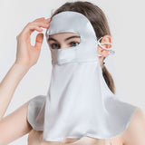 Pure Silk Hypoallergenic Face Mask Sensitive Skin Face Mask Silk Full Face Anti-UV Masks - slipintosoft