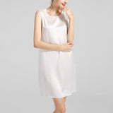 Round Neck Silk Dress Sleeveless Wedding Guest Party Dresses