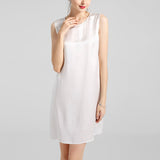 Round Neck Silk Dress Sleeveless Wedding Guest Party Dresses