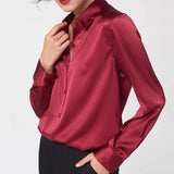 Silk Blouse 100 Pure Silk Long Sleeves Cool Smooth Tops