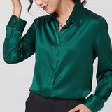 Silk Blouse for Women 100 pure silk long sleeves cool smooth tops