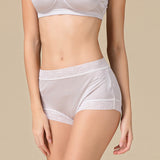 Silk boxer briefs for women summer thin lace mulberry silk mid-waist briefs breathable shorts - slipintosoft