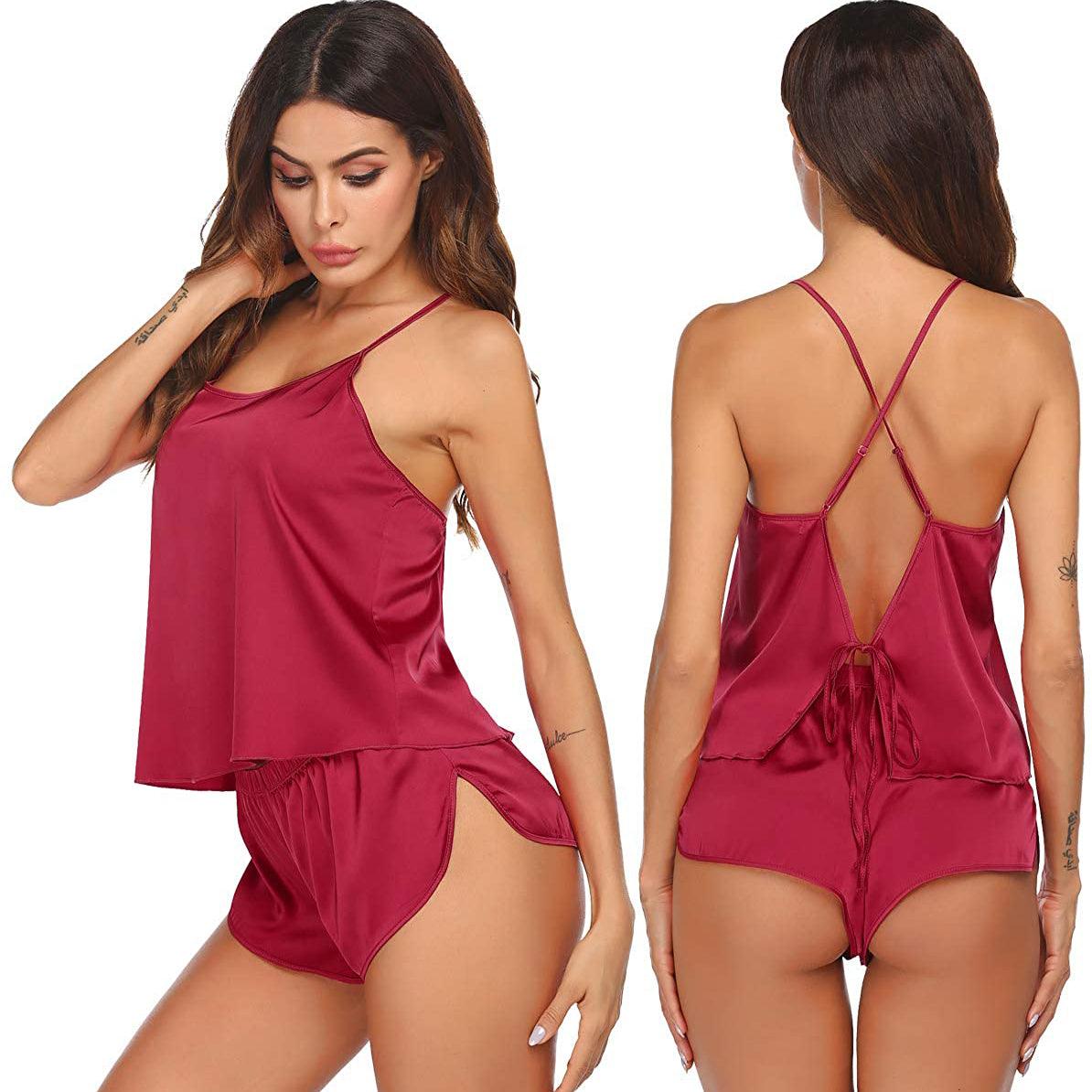 Sexy silk pajamas for women sale