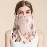 Silk Floral Printed Neck Gaiter Silk Face Masks Scarf for Women