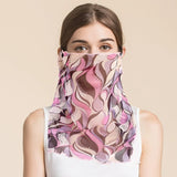 Silk Floral Printed Neck Gaiter Silk Face Masks Scarf for Women