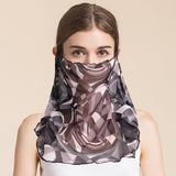 Silk Floral Printed Neck Gaiter Silk Face Masks Scarf for Women