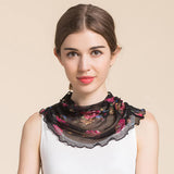 Silk Floral Printed Neck Gaiter Silk Face Masks Scarf for Women