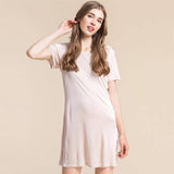 Silk Knit Nightdress Short Sleeved Silk Knit Nightgown