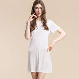 Silk Knit Nightdress Short Sleeved Silk Knit Nightgown