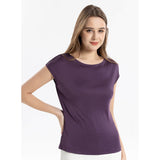 Silk knitted women's T-shirt slim vest mulberry silk round neck bottoming shirt - slipintosoft