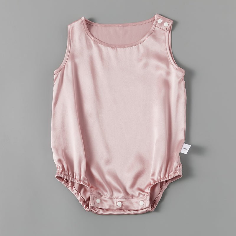 100% Mulberry Silk Classic Sleeveless Bodysuit For Babies - slipintosoft