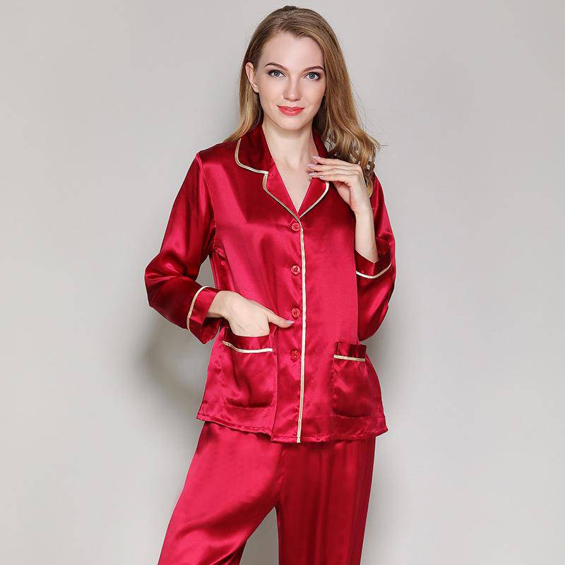 Silk Couple Pajamas Set Matching Pure Silk Pajamas