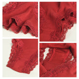 Silk panties women's thin breathable lace ribbed mulberry silk mid-waist briefs - slipintosoft
