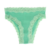 Silk panties women's thin breathable lace ribbed mulberry silk mid-waist briefs - slipintosoft