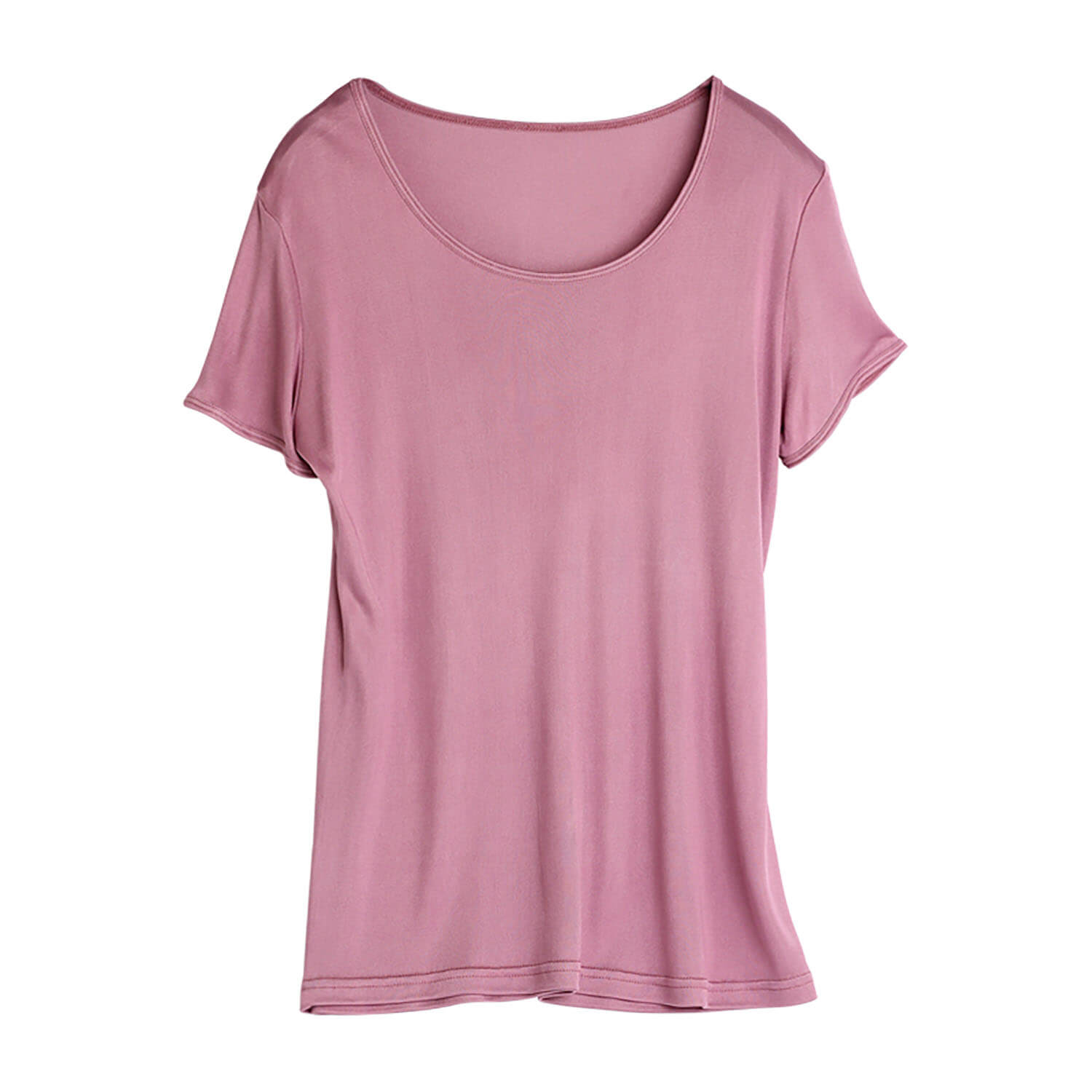 Silk round neck short sleeve women's T-shirt thin mulberry silk knitted bottoming shirt top - slipintosoft