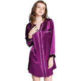 Silk Sleepshirt For Women Mulberry Button Down Silk Nightshirt