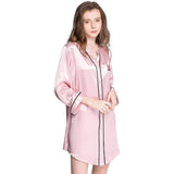 Silk Sleepshirt For Women Mulberry Button Down Silk Nightshirt