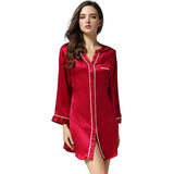 Silk Sleepshirt For Women Mulberry Button Down Silk Nightshirt