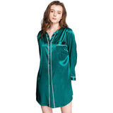 Silk Sleepshirt For Women Mulberry Button Down Silk Nightshirt