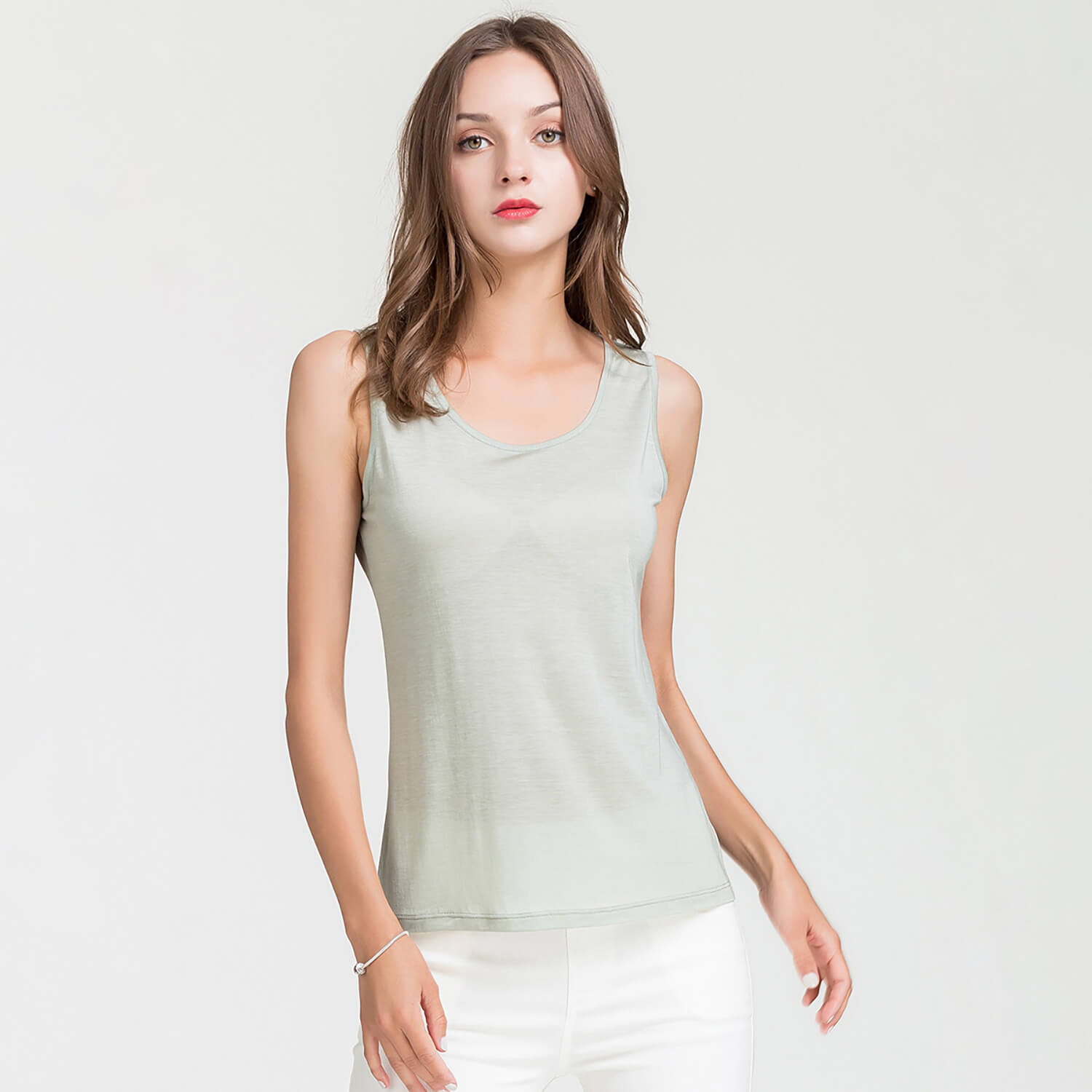 Silk sleeveless bottoming vest for women mulberry silk knitted camisole - slipintosoft