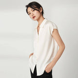 silk tops for women 100% Mulberry Elegant Summer Office Work Silk Tops