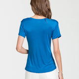 Silk v-neck short-sleeved t-shirt women's silk bottoming shirt women's top - slipintosoft