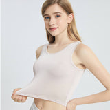 Silk vest with bottoming mulberry silk high elastic sleeveless women's summer outer short top - slipintosoft