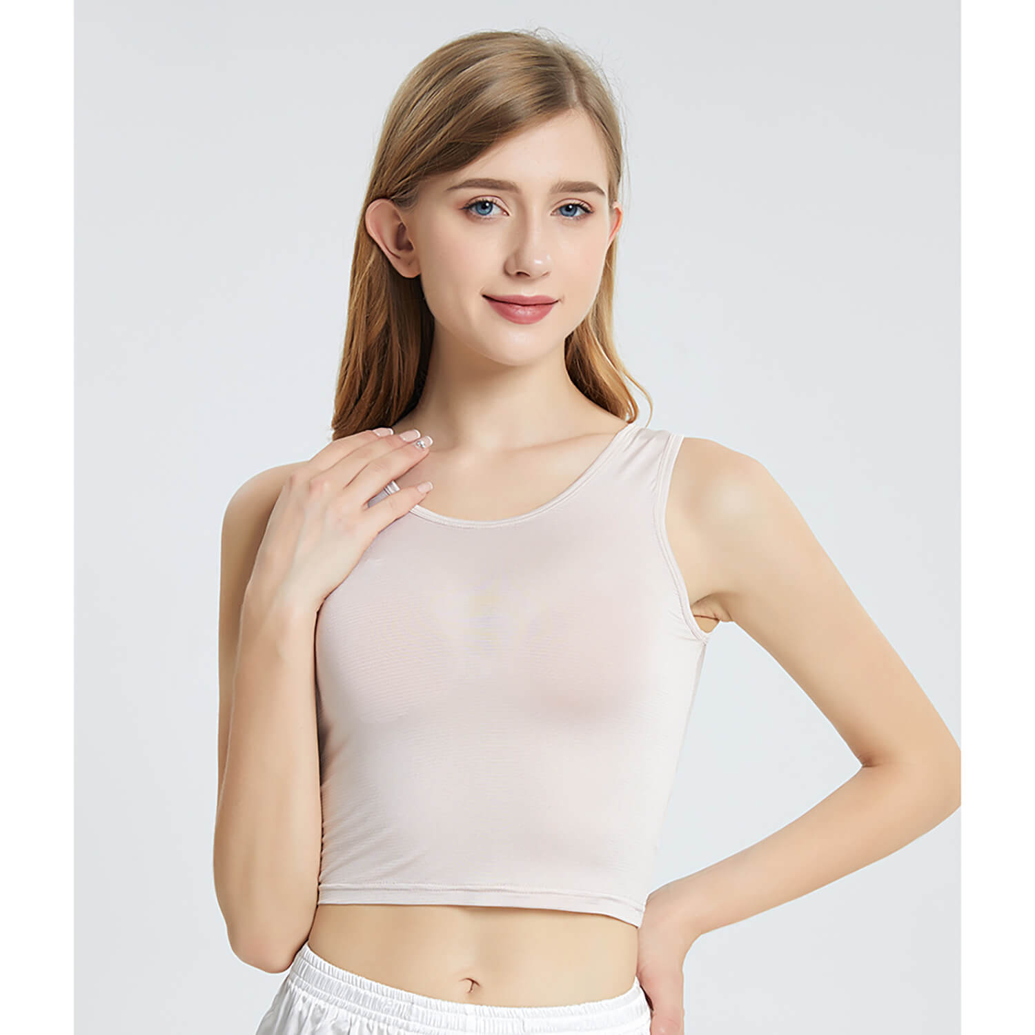 Silk vest with bottoming mulberry silk high elastic sleeveless women's summer outer short top - slipintosoft