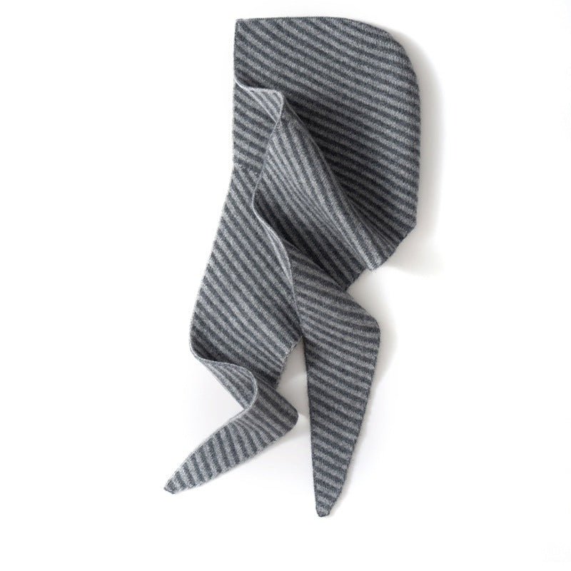 Striped Pure Cashmere Neck Scarf Cashmere Hoodie Wrap for Men and Women