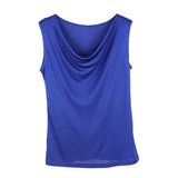 Summer silk swing collar sleeveless vest women's T-shirt mulberry silk knitted bottoming shirt women's top - slipintosoft