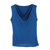 Summer silk swing collar sleeveless vest women's T-shirt mulberry silk knitted bottoming shirt women's top - slipintosoft
