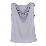 Summer silk swing collar sleeveless vest women's T-shirt mulberry silk knitted bottoming shirt women's top - slipintosoft