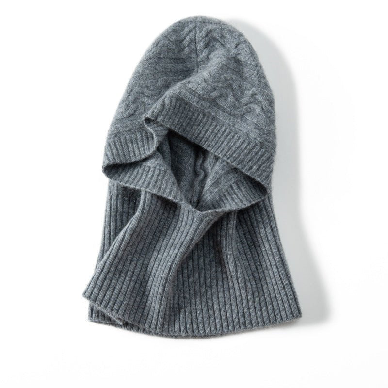 Unisex Cashmere Hooded Snood Cashmere Balaclava Cashmere Knit Hooded Cowl