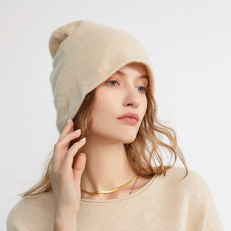 Unisex Slouchy Cashmere Beanie Hat Cashmere Knitted Beanie Stacked