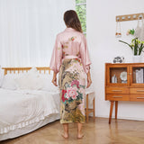 Vintage Flower Silk Kimono Robe - slipintosoft
