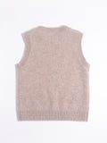 Warm Kids Pure Cashmere Vest Sheep Intarsia Knit Cashmere Sweater