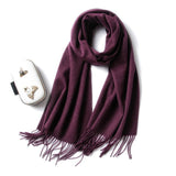 Women and Men Pure Cashmere Scarf Long Lightweight Cashmere Wrap Scarf with Tassel - slipintosoft