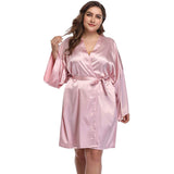 Women plus size silk Robes 100% Mulberry pure Silk Bathrobe With Belt