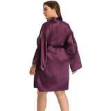 Women plus size silk Robes 100% Mulberry pure Silk Bathrobe With Belt