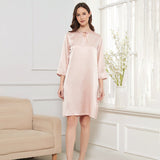 Women Silk Chemise  round neck 100% Mulberry pure Silk Nightdress