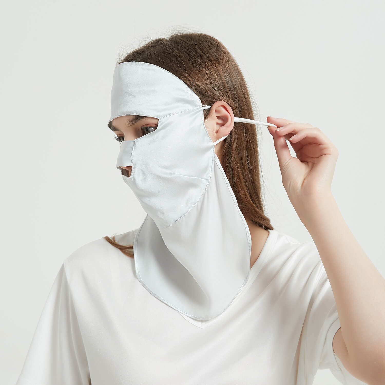 Women Silk Face Masks Breathable Full Face Masks Sunburn Protection Silk Masks - slipintosoft