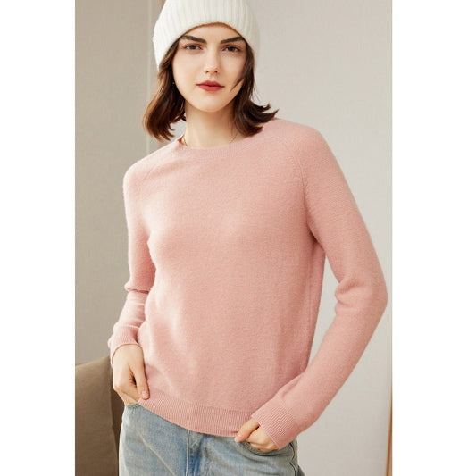 Women's 100% Superfine Cashmere Crewneck Sweater - slipintosoft